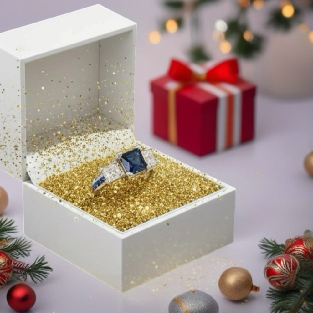 Sapphire Fashion Gemstone w/Inlay Size 7